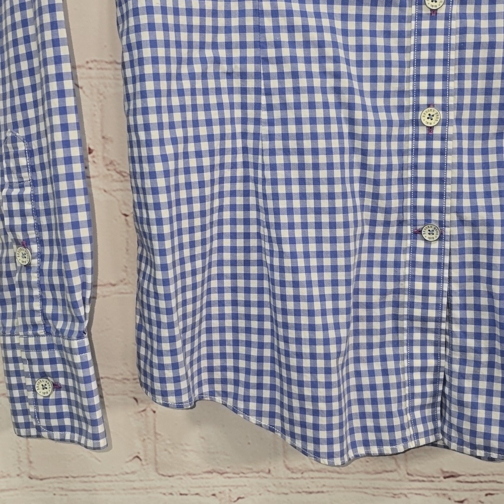 Brooks Brothers 1818 Blue White Checked Long Sleeve Shirt Womens Size 4 - Picture 8 of 13